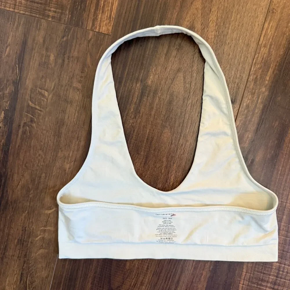 Intimately Free People Super Soft Pale Celery Green Halter Top Bra - xs